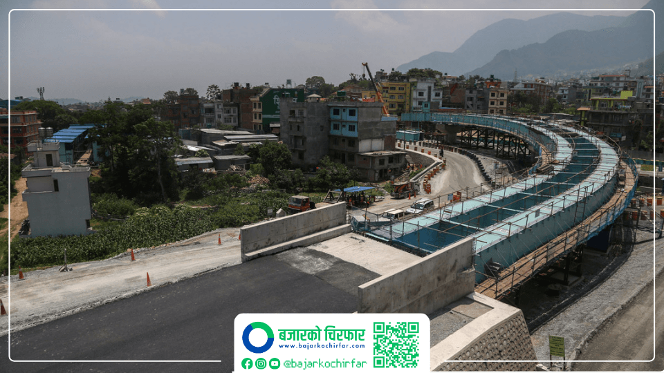 काठमाडौँको बलम्बुमा फ्लाइओभर पुलको निर्माण धमाधम हुदै
