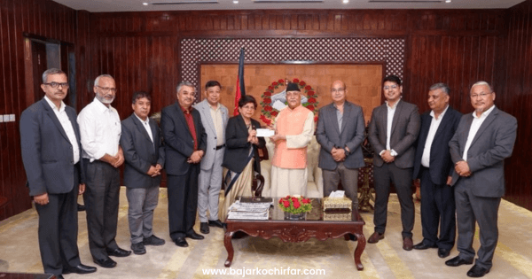 प्रधानमन्त्री राहत कोषमा साल्ट ट्रेडिङ कर्पोरेसनद्वारा ६० लाख सहयोग