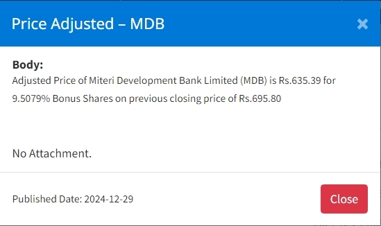 Screenshot 29 12 2024 171334 www.nepalstock.com .np https://bajarkochirfar.com/price-adjustments-of-7-companies-at-what-price-will-trading-open-now | %tags