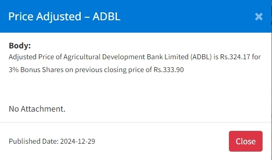 Screenshot 29 12 2024 171355 www.nepalstock.com .np https://bajarkochirfar.com/price-adjustments-of-7-companies-at-what-price-will-trading-open-now | %tags