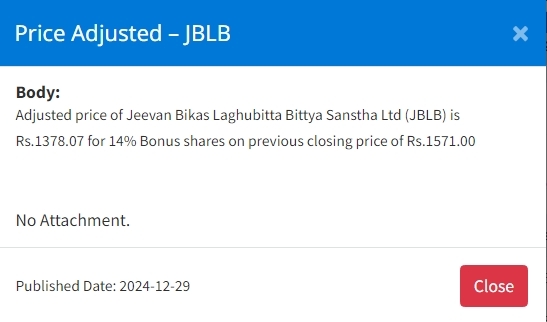 Screenshot 29 12 2024 171418 www.nepalstock.com .np https://bajarkochirfar.com/price-adjustments-of-7-companies-at-what-price-will-trading-open-now | %tags