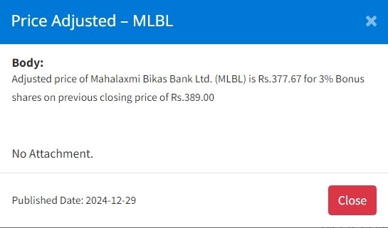 Screenshot 29 12 2024 171430 www.nepalstock.com .np https://bajarkochirfar.com/price-adjustments-of-7-companies-at-what-price-will-trading-open-now | %tags