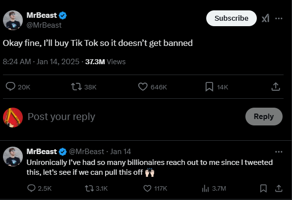 MR BEAST https://bajarkochirfar.com/will-youtuber-mrbeast-buy-tiktok | %tags