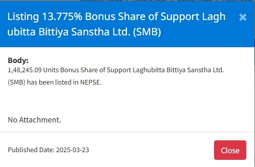 Screenshot 23 3 2025 152159 www.nepalstock.com https://bajarkochirfar.com/two-microfinance-companies-added-774000-more-bonus-shares-to-nepse-how-much-each | %tags