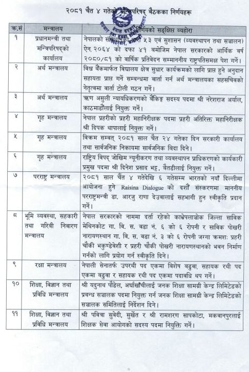 cabinate 1932025080126 1000x0 1 e1742368733269 | चैत २४ गते सार्वजनिक विदा दिने निर्णय सहित यस्ता छन् मन्त्रीपरिषद् बैठकका अन्य निर्णयहरु | BAJARKO CHIRFAR https://bajarkochirfar.com/these-are-the-other-decisions-of-the-council-of-ministers-meeting-including-the-decision-to-declare-a-public-holiday-on-chaitra-24 cabinate 1932025080126 1000x0 1 e1742368733269 https://bajarkochirfar.com/these-are-the-other-decisions-of-the-council-of-ministers-meeting-including-the-decision-to-declare-a-public-holiday-on-chaitra-24 | %tags