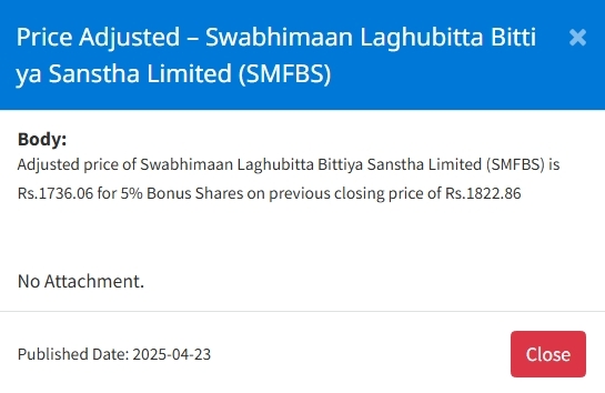 Screenshot 23 4 2025 15558 www.nepalstock.com https://bajarkochirfar.com/price-adjustment-in-bonus-shares-of-two-microfinance-companies-at-what-price-will-trading-now-open | %tags