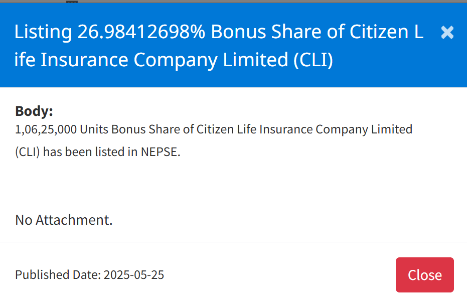 Screenshot 2025 05 25 154356 https://bajarkochirfar.com/citizen-life-insurance-has-listed-over-1-6-million-bonus-shares-when-can-they-be-traded | %tags