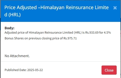 Screenshot 22 5 2025 161519 www.nepalstock.com https://bajarkochirfar.com/price-adjustment-in-himalayan-reinsurances-bonus-shares-at-what-price-will-trading-now-open | %tags