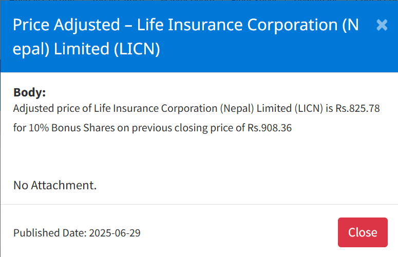 Screenshot 2025 06 29 155206 https://bajarkochirfar.com/price-adjustment-in-lic-nepals-bonus-shares-at-what-price-will-trading-now-open | %tags