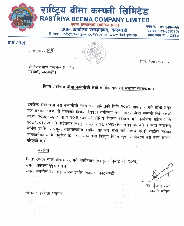 Screenshot 20 6 2025 124731 www.nepalstock.com | राष्ट्रिय बीमा कम्पनीले बोलायो वार्षिक साधारणसभा, यस्ता छन् प्रस्तावहरु | BAJARKO CHIRFAR https://bajarkochirfar.com/national-insurance-company-calls-annual-general-meeting-here-are-the-proposals Screenshot 20 6 2025 124731 www.nepalstock.com https://bajarkochirfar.com/national-insurance-company-calls-annual-general-meeting-here-are-the-proposals | %tags