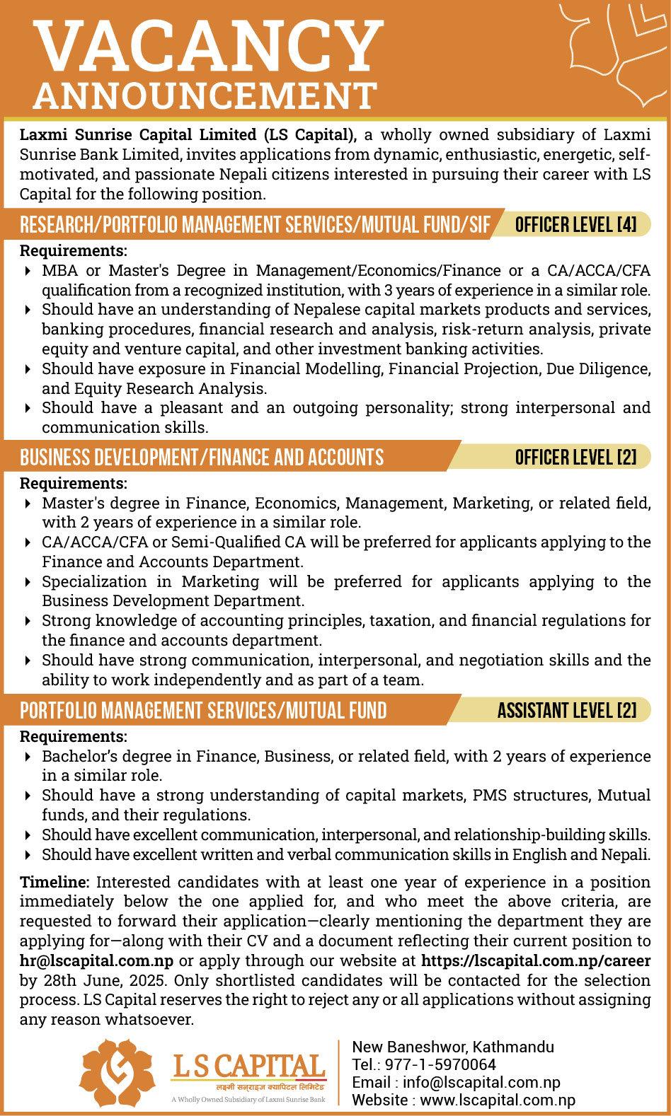 vacancy no 693680346 | लक्ष्मी सनराइज क्यापिटलले माग्यो कर्मचारी, कसरी दिने आवेदन ? | BAJARKO CHIRFAR https://bajarkochirfar.com/laxmi-sunrise-capital-is-looking-for-employees-how-to-apply vacancy no 693680346 https://bajarkochirfar.com/laxmi-sunrise-capital-is-looking-for-employees-how-to-apply | %tags