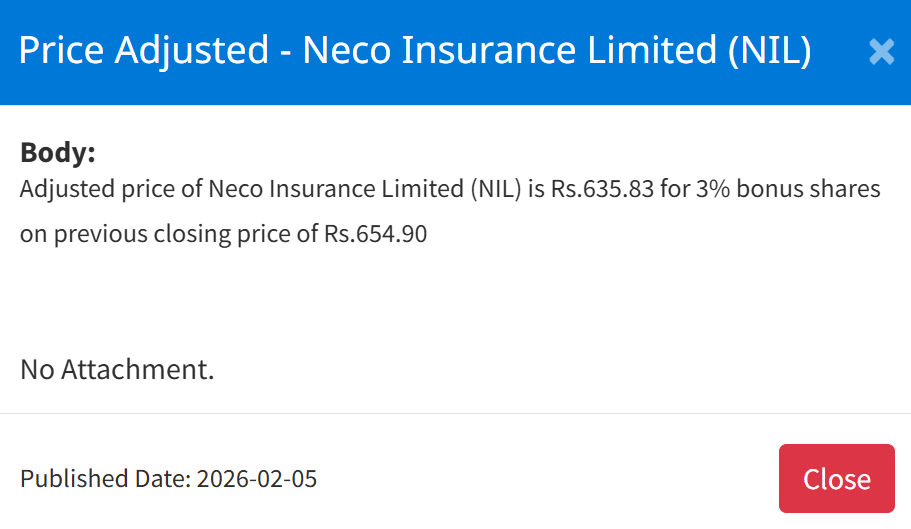 Screenshot 2026 02 05 165632 https://bajarkochirfar.com/price-adjustment-in-neco-insurances-bonus-shares-at-what-price-will-trading-now-open | %tags