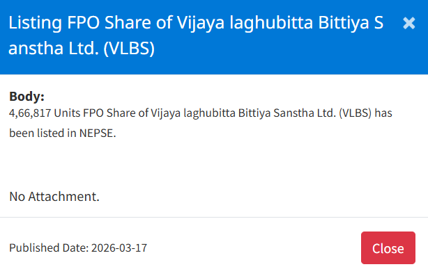 Screenshot 2026 03 17 155319 https://bajarkochirfar.com/vijay-laghubittas-fpo-listed-on-nepse-when-can-it-be-traded | %tags