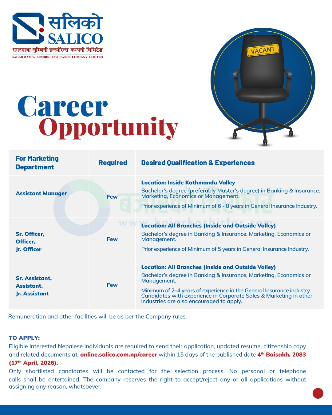 Notice sagarmatha lumbini insurance company limited sali 1776416674179 https://bajarkochirfar.com/private-job/job-opportunity-at-sagarmatha-lumbini-insurance/ | %tags