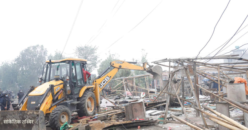 बुटवलमा पनि सरकारी जग्गामा बनेका घरटहरा हटाउन थालियो
