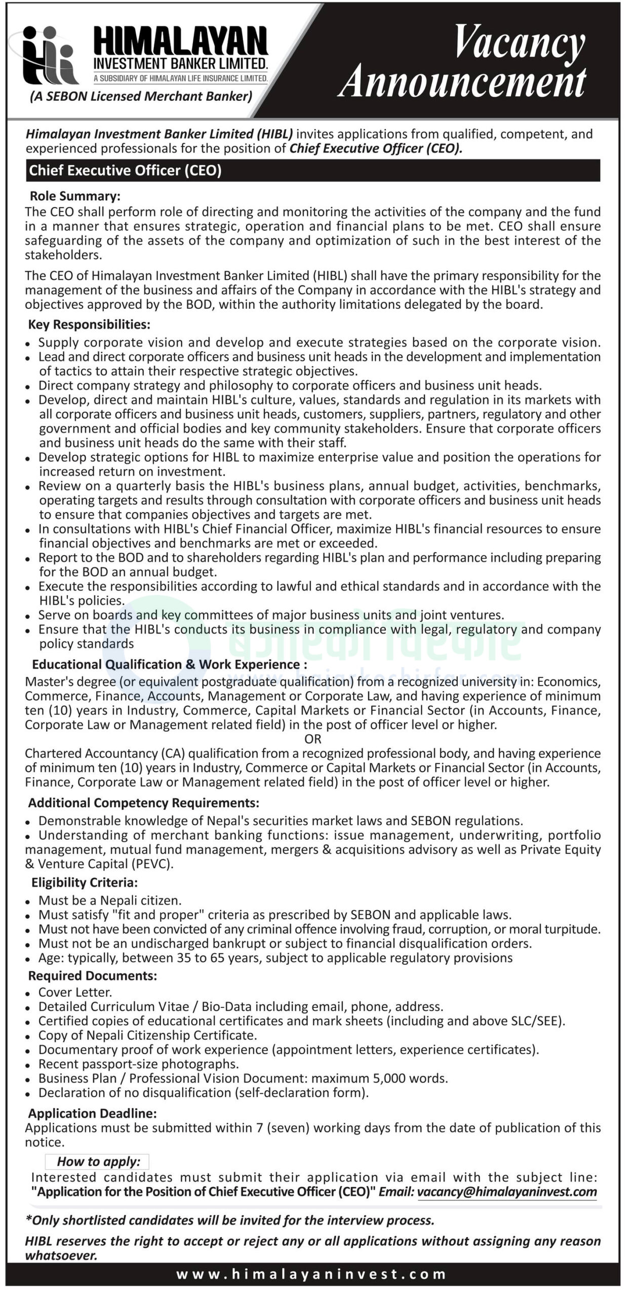 himalayan investment banker limited hibl scaled https://bajarkochirfar.com/private-job/himalayan-investment-banker-limited-seeks-ceo/ | %tags