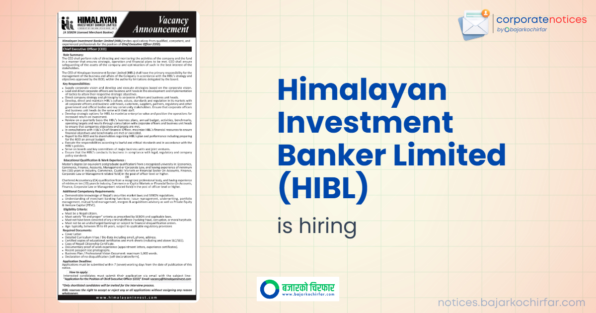 himalayan investment banker limited hibl feature https://bajarkochirfar.com/private-job/himalayan-investment-banker-limited-seeks-ceo/ | %tags
