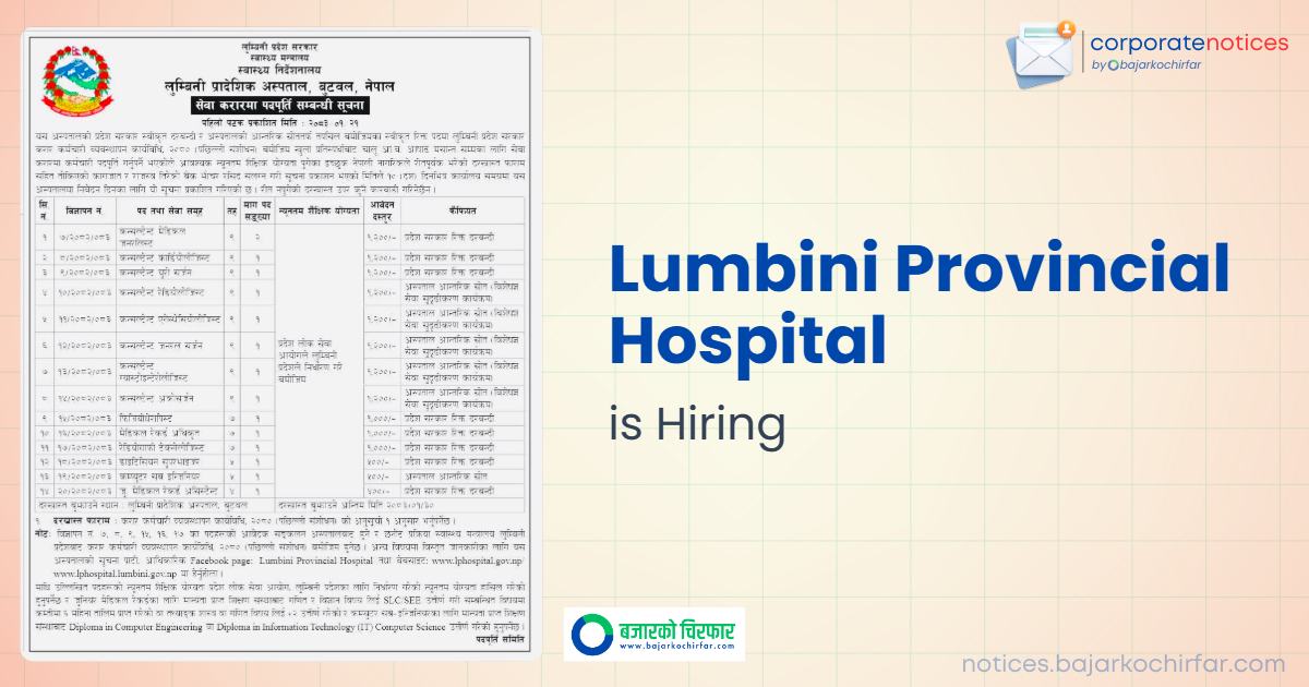 lumbini provincial hospital feature https://bajarkochirfar.com/government-job/lumbini-provincial-hospital-announces-vacancies-for-various-specialist-and-technical-positions/ | %tags