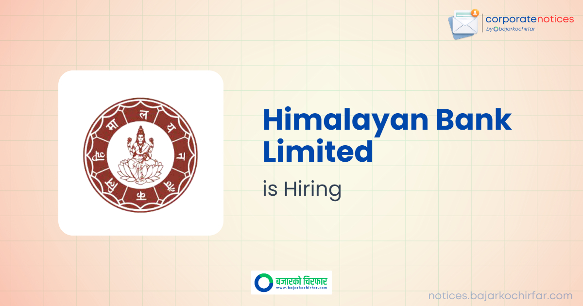 himalayan bank limited feature | हिमालयन बैंक लिमिटेडद्वारा अफिसर र जुनियर अफिसर पदका लागि कर्मचारी माग | BAJARKO CHIRFAR https://bajarkochirfar.com/private-job/himalayan-bank-limited-announces-job-vacancies-for-officer-and-junior-officer-positions/ himalayan bank limited feature https://bajarkochirfar.com/private-job/himalayan-bank-limited-announces-job-vacancies-for-officer-and-junior-officer-positions/ | %tags