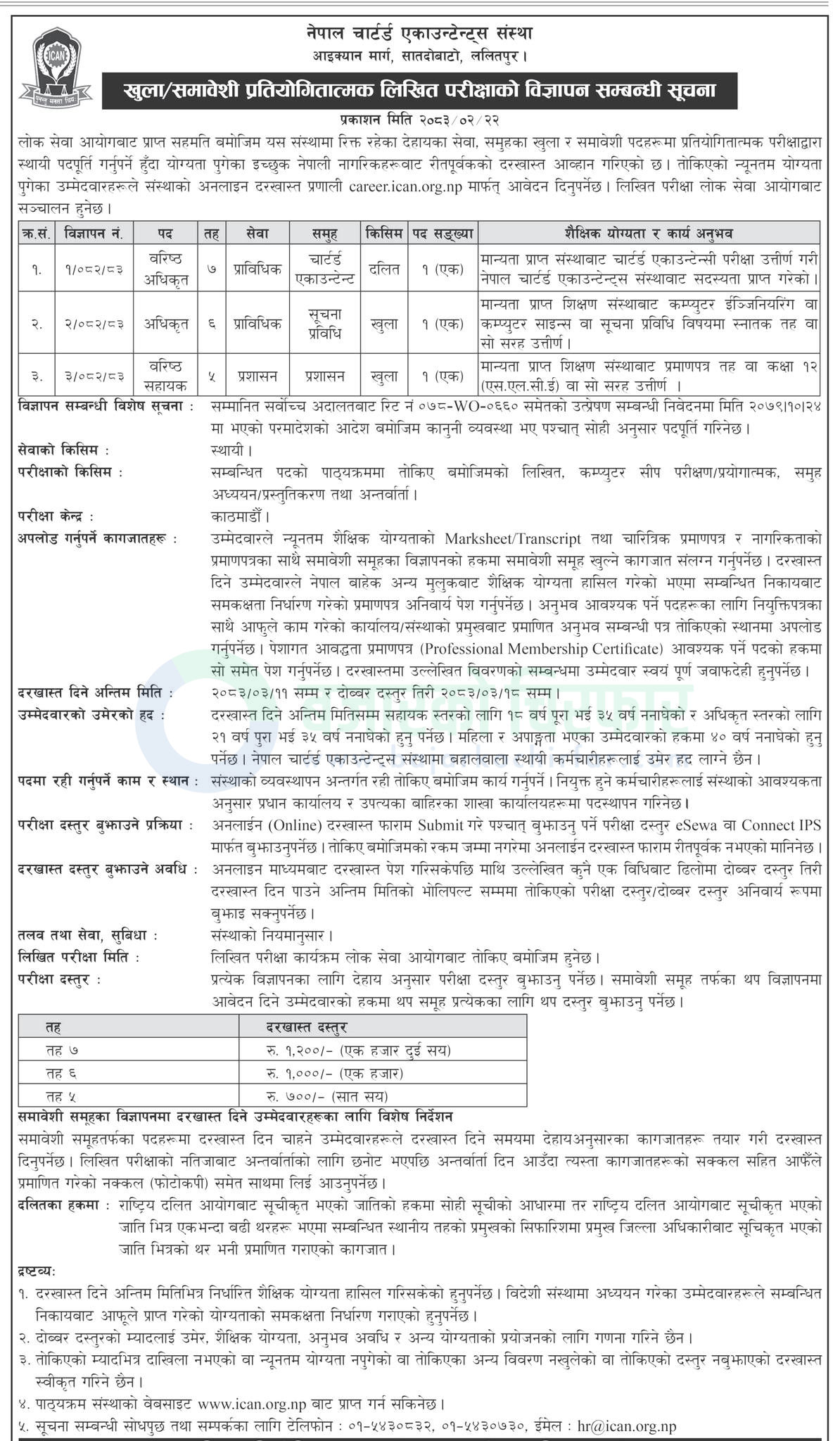 the institute of chartered accountants of nepal ican https://bajarkochirfar.com/private-job/the-institute-of-chartered-accountants-of-nepal-ican-announces-vacancies-for-multiple-positions/ | %tags