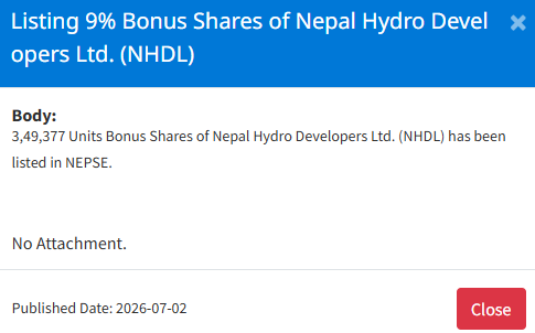 Screenshot 2026 07 02 123453 | नेप्सेमा विहिबार दुई कम्पनीको बोनस सेयर सूचीकृत, कहिलेदेखि कारोबार गर्न सकिने ? | BAJARKO CHIRFAR https://bajarkochirfar.com/bonus-shares-of-two-companies-listed-on-nepse-on-thursday-when-can-they-be-traded Screenshot 2026 07 02 123453 https://bajarkochirfar.com/bonus-shares-of-two-companies-listed-on-nepse-on-thursday-when-can-they-be-traded | %tags