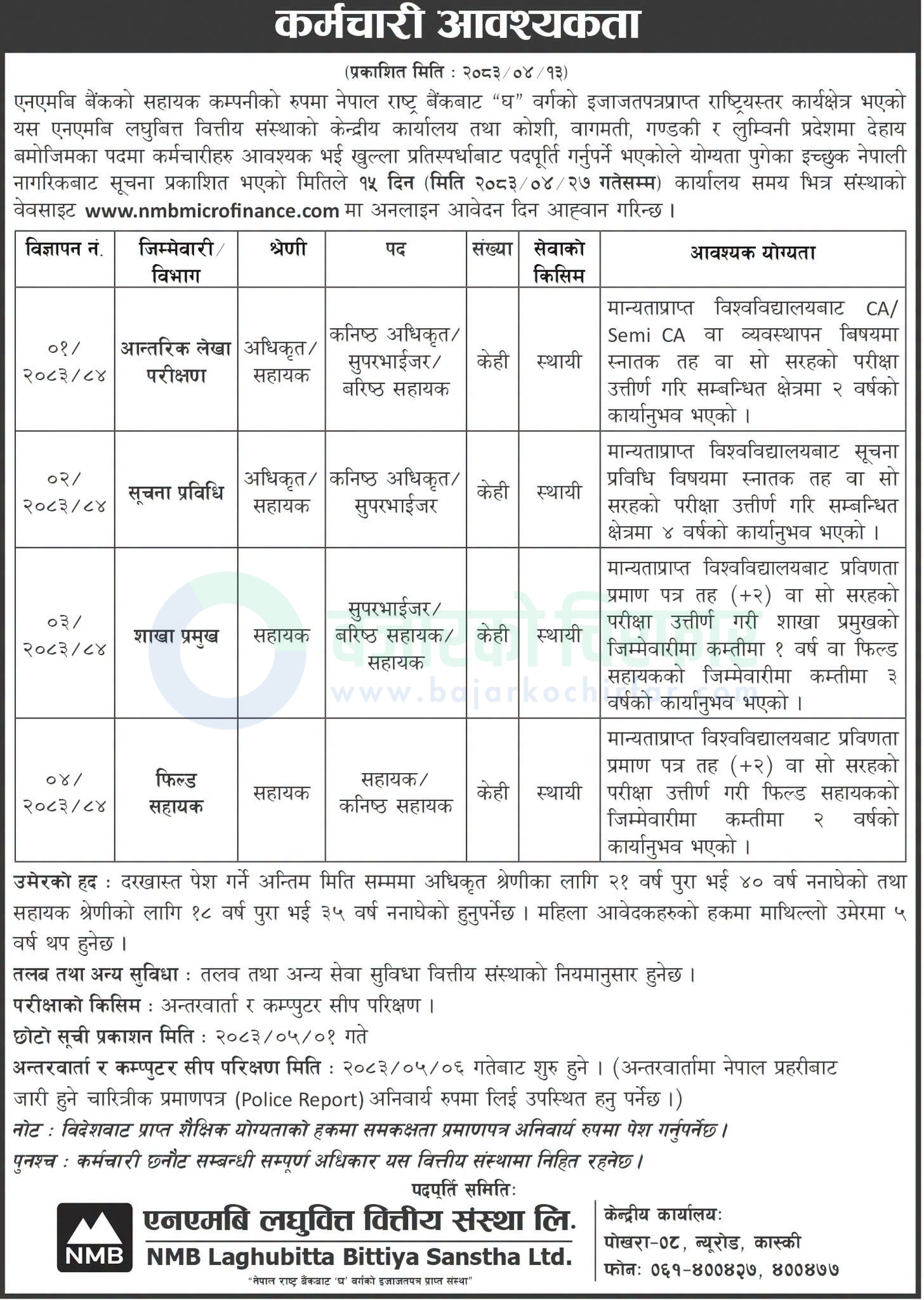 download 1 | एनएमबि लघुवित्तले माग्यो विभिन्न पदमा कर्मचारी, प्लस टु पास भएकाले आवेदन दिन पाउने | BAJARKO CHIRFAR https://bajarkochirfar.com/private-job/nmb-laghubitta-seeks-employees-for-various-positions-plus-two-pass-candidates-are-eligible-to-apply/ download 1 https://bajarkochirfar.com/private-job/nmb-laghubitta-seeks-employees-for-various-positions-plus-two-pass-candidates-are-eligible-to-apply/ | %tags