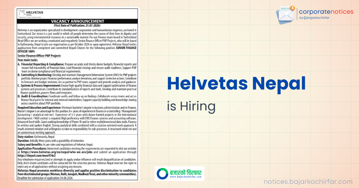 feature 1784628840304 https://bajarkochirfar.com/private-job/helvetas-nepal-invites-applications-for-senior-finance-officer-pnp-projects/ | %tags