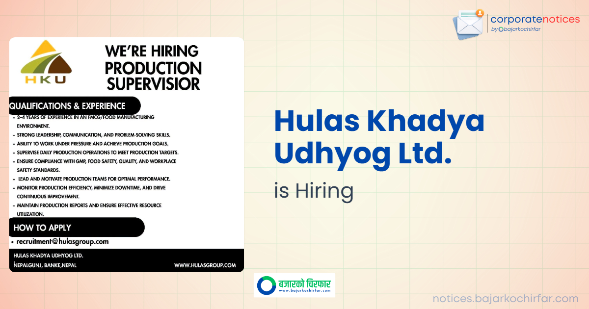 feature 1785047306956 https://bajarkochirfar.com/private-job/hulas-khadya-udhyog-ltd-announces-vacancy-for-production-supervisor/ | %tags