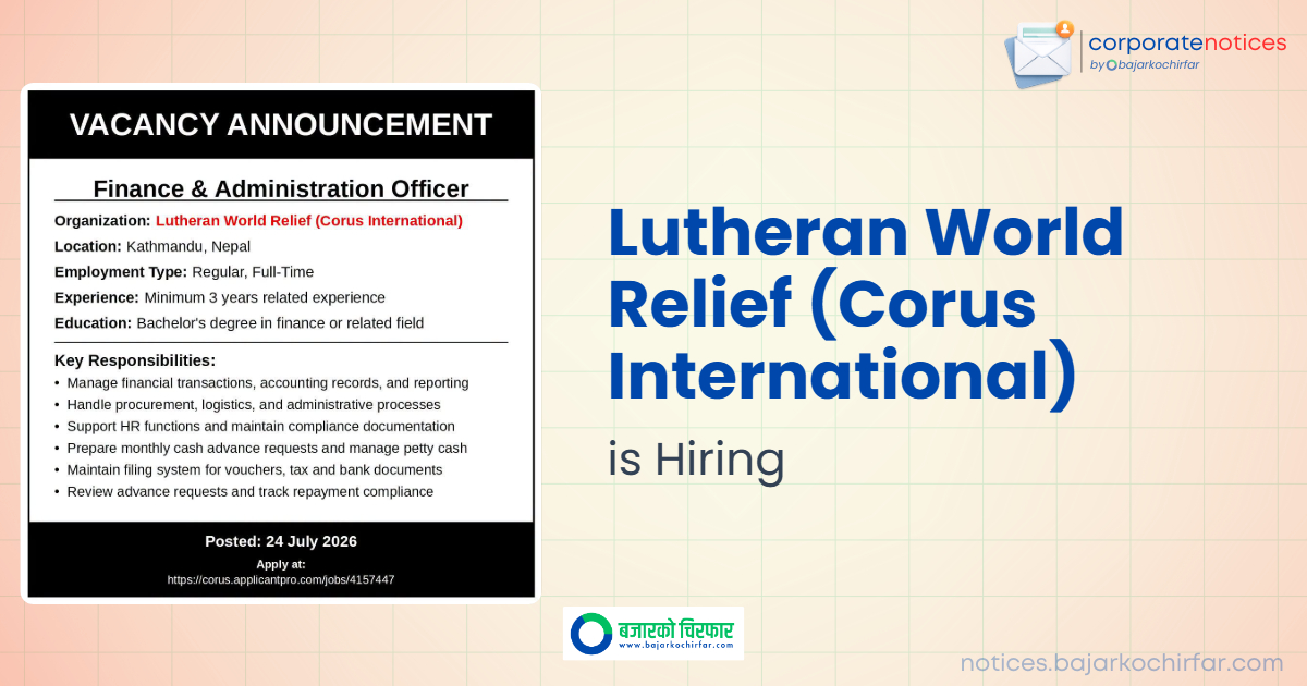 feature 1785047681451 https://bajarkochirfar.com/private-job/lutheran-world-relief-corus-international-announces-vacancy-for-finance-administration-officer/ | %tags