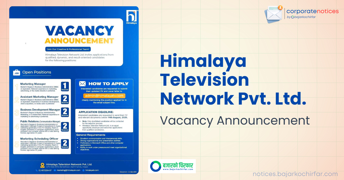 feature 1785137698644 https://bajarkochirfar.com/private-job/himalaya-television-network-announces-vacancy-for-marketing-and-management-positions/ | %tags