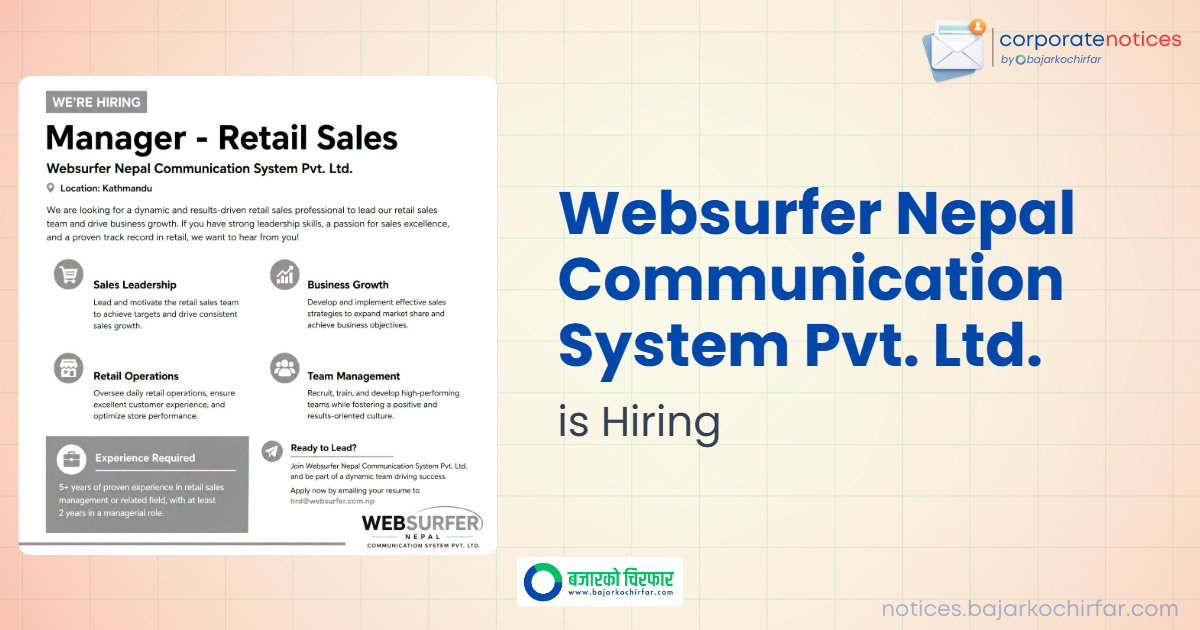 feature 1785138341498 https://bajarkochirfar.com/private-job/websurfer-nepal-communication-system-announces-vacancy-for-manager-retail-sales/ | %tags