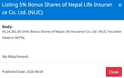 Screenshot 4 8 2026 125936 www.nepalstock.com https://bajarkochirfar.com/more-than-4-5-million-bonus-shares-of-an-insurance-company-were-listed-on-the-nepse-on-tuesday-when-can-they-be-traded | %tags