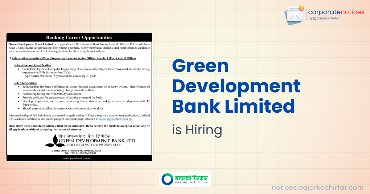 feature 1785996129986 https://bajarkochirfar.com/government-job/green-development-bank-limited-announces-vacancy-for-information-security-officer/ | %tags