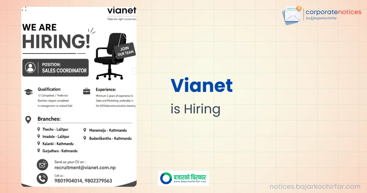 feature 1787467188829 https://bajarkochirfar.com/private-job/vianet-announces-vacancy-for-sales-coordinator-position/ | %tags