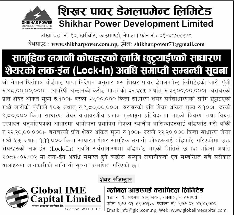 Screenshot 1 9 2026 12278 www.nepalstock.com https://bajarkochirfar.com/lock-in-of-over-100000-shares-of-shikhar-power-development-is-ending | %tags