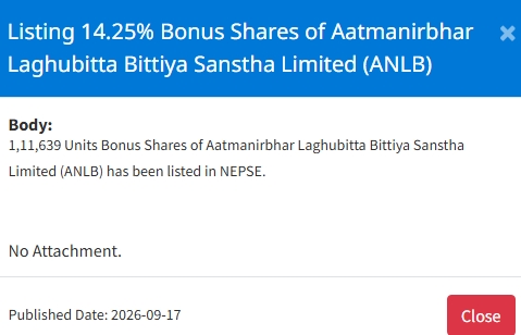 Screenshot 17 9 2026 1589 www.nepalstock.com https://bajarkochirfar.com/bonus-shares-of-a-microfinance-company-listed-on-nepse-when-can-they-be-traded-2 | %tags
