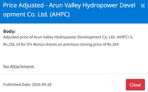 Screenshot 28 9 2026 161334 www.nepalstock.com https://bajarkochirfar.com/price-adjustment-in-bonus-shares-of-3-companies-on-monday-at-what-price-will-trading-open-now | %tags