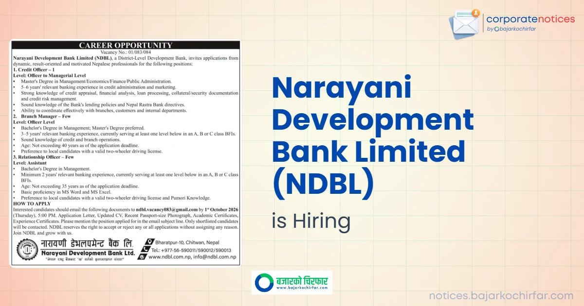 feature 1789638905066 https://bajarkochirfar.com/private-job/narayani-development-bank-limited-announces-vacancies-for-credit-officer-branch-manager-and-relationship-officer/ | %tags