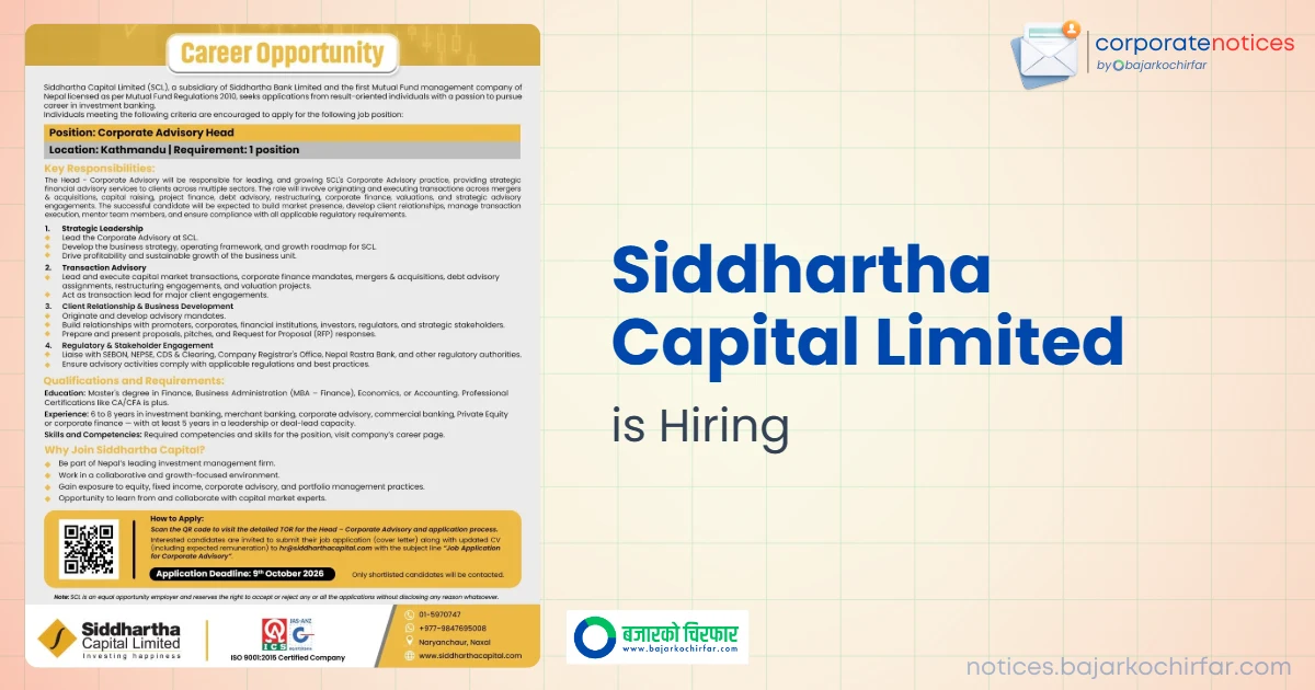 feature 1790565485573 https://bajarkochirfar.com/private-job/siddhartha-capital-limited-announces-vacancy-for-corporate-advisory-head/ | %tags