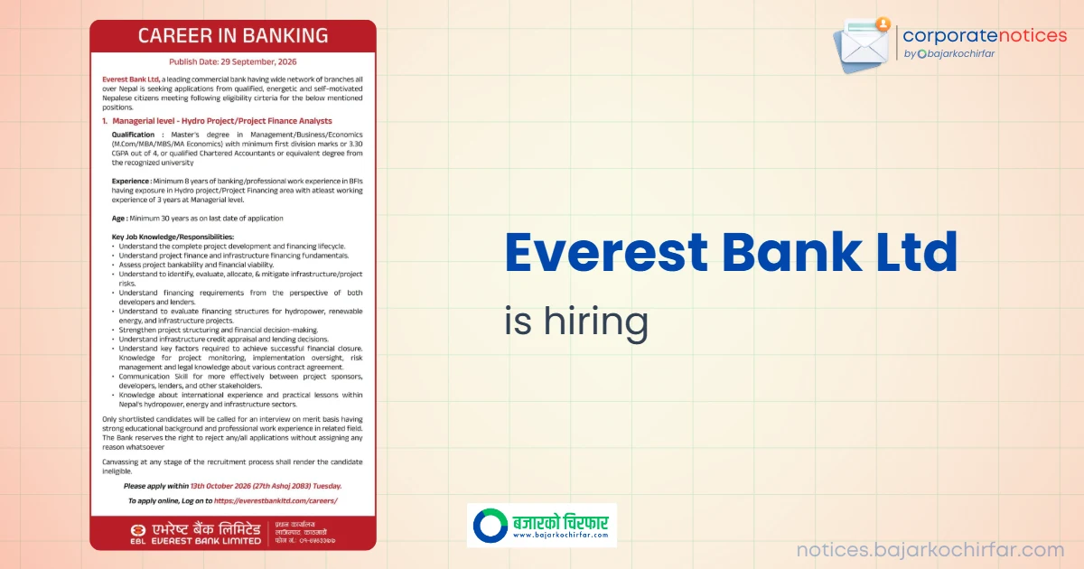 feature 1790666732694 https://bajarkochirfar.com/private-job/everest-bank-has-a-job-opening-for-the-position-of-hydro-project-project-finance-analyst/ | %tags