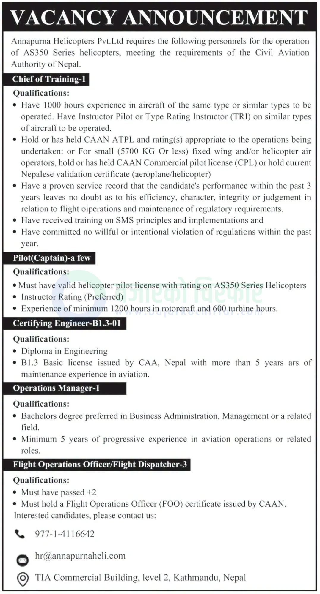 notice 1789027874288 https://bajarkochirfar.com/private-job/annapurna-helicopters-pvt-ltd-announces-vacancies-for-pilots-engineers-and-managers-2/ | %tags