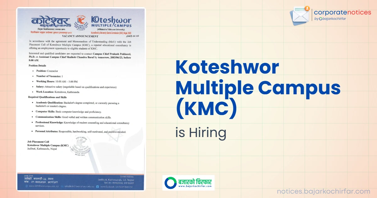 feature 1791450023558 https://bajarkochirfar.com/private-job/job-opening-for-the-post-of-counselor-at-koteshwor-multiple-campus/ | %tags