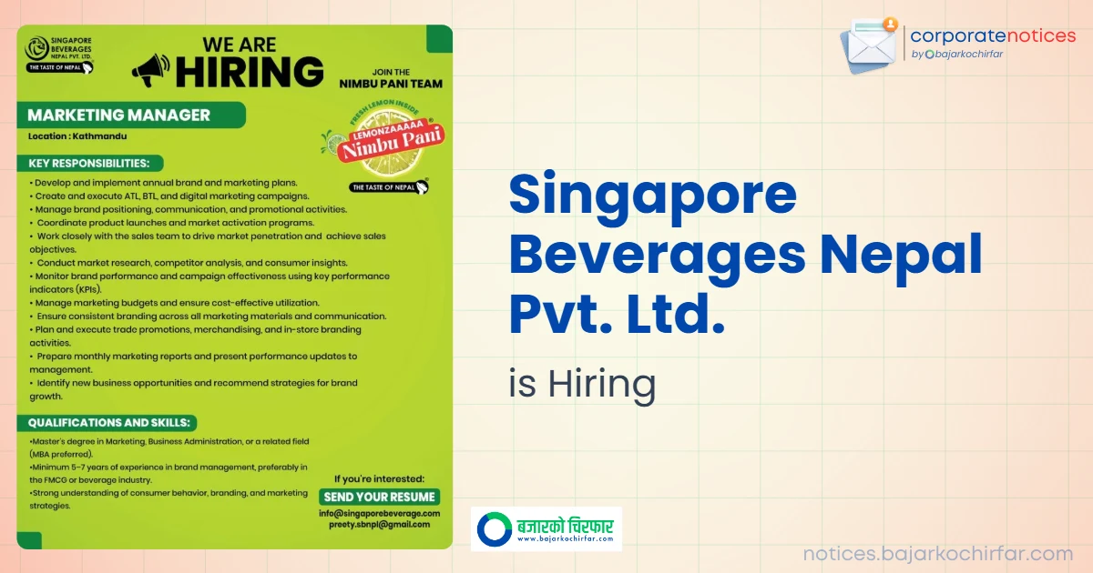 feature 1793253847050 https://bajarkochirfar.com/private-job/singapore-beverages-nepal-announces-vacancy-for-marketing-manager/ | %tags